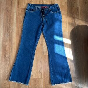 Vintage Y2K lace up flare jeans Dark wash size 10